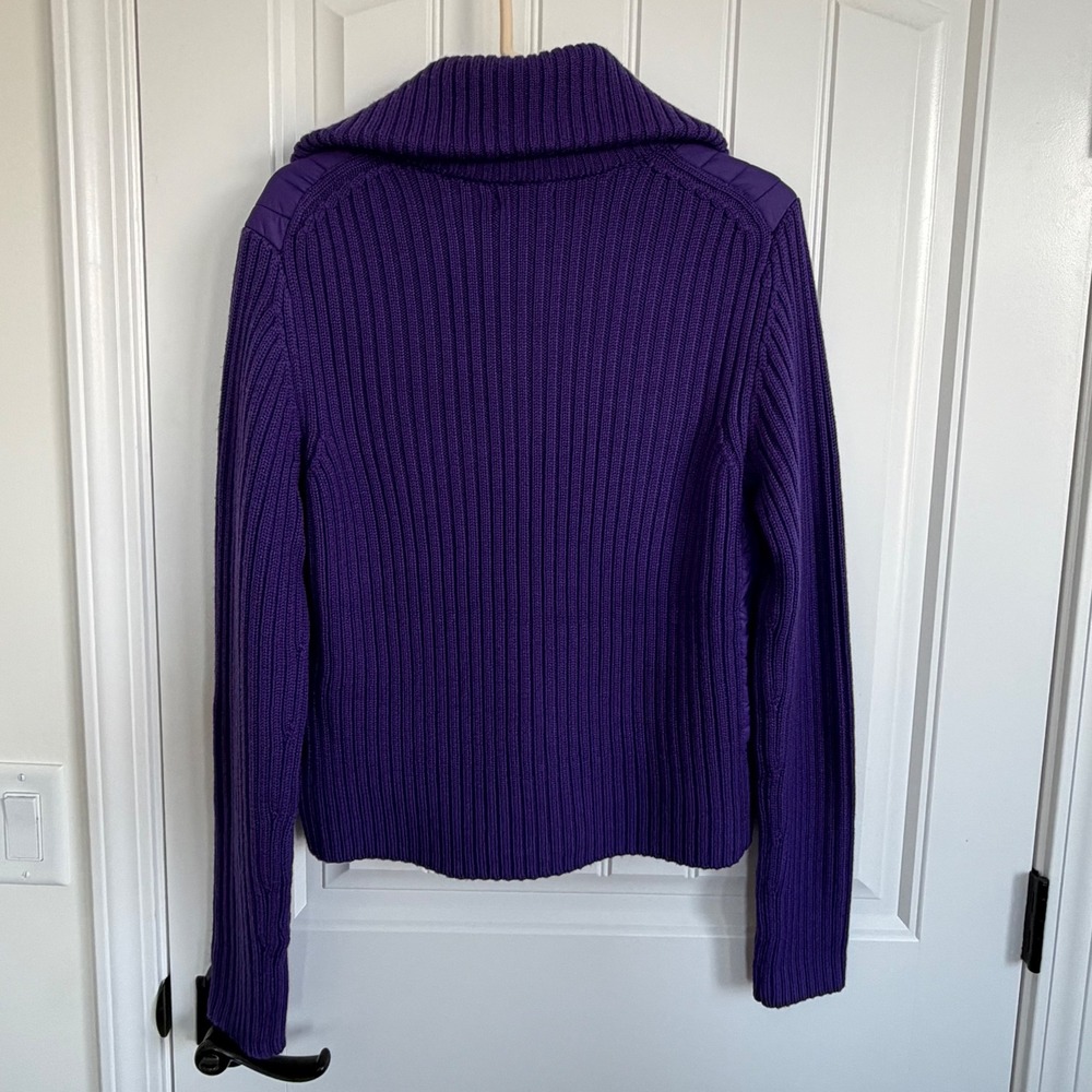 Polo Ralph Lauren Purple Hybrid Merino Wool Funnelneck Jacket Women's Large NWT - Picture 3 of 6